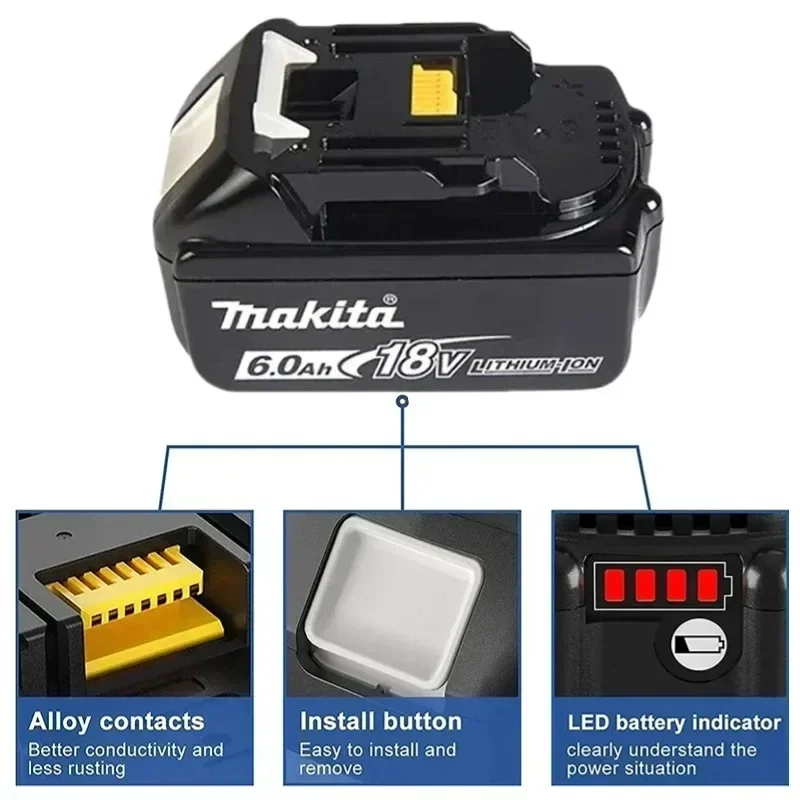 🪫 100%  aitoa 18v makita 6ah/5ah makita akulle  bl1840 bl1830b bl1850b bl1850 bl1860 bl1815 vaihto litiumakku🏅