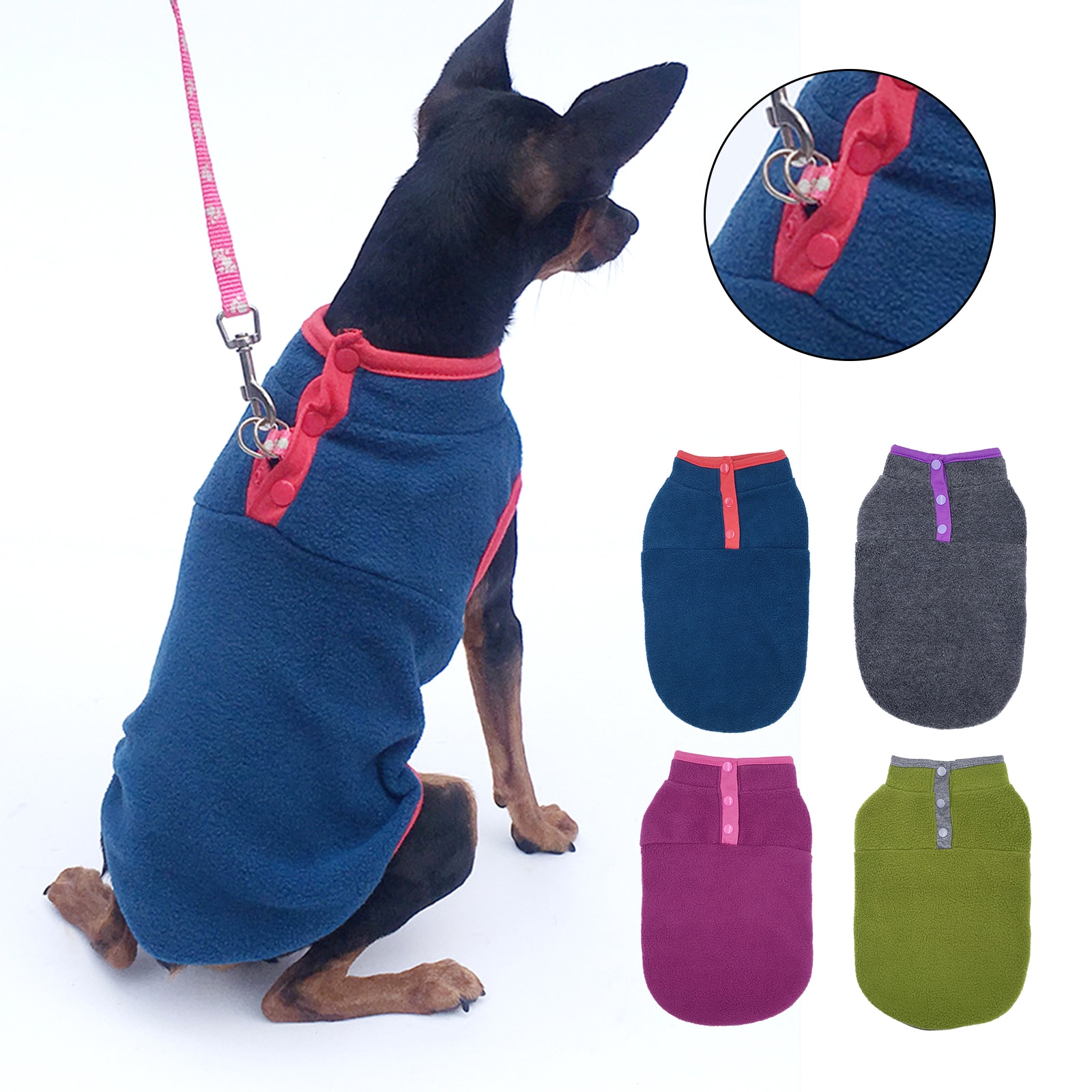 Pet Dog Vest Jacket Autumn Winter Warm Fleece Dog Coat Clothes For Small Medium Large Dogs Chihuahua French Bulldog Pug Clothing