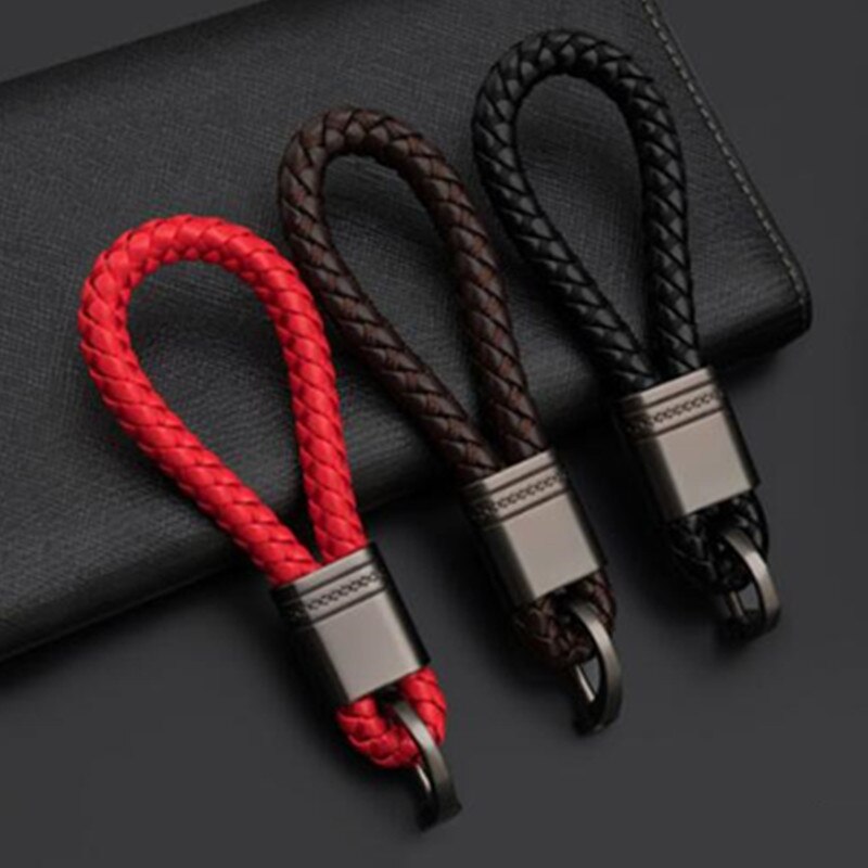 1X Hand Woven Leather Car Keychain Key ring For Land Rover LR2 LR3 Freelander Discovery Evoque Range Rover Sport Accessory