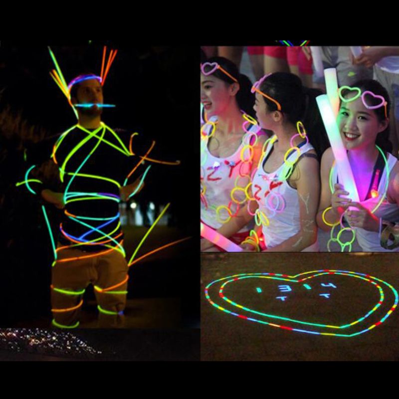 100Stck Fluoreszenz Licht glühen in dunkel Stöcke Armbänder Hochzeit Party Favor Spielzeug NEUE