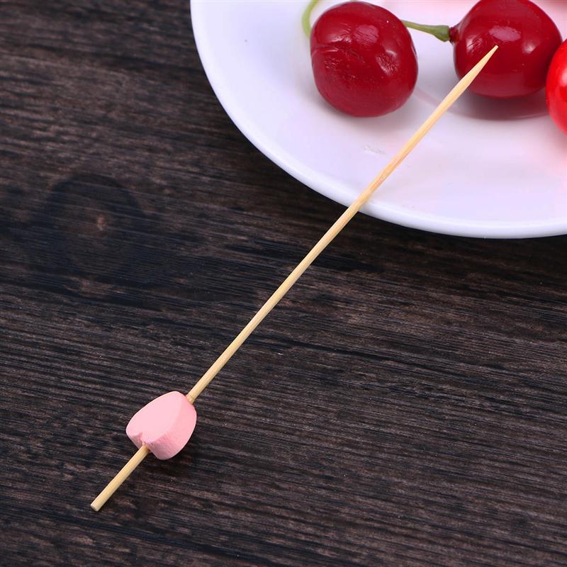 100 12cm cocktailprikkers, handgemaakte hartvormige kralen, hapjesprikkers, fruit-tandenstokers, kerst- en bruiloftsfeestbenodigdheden