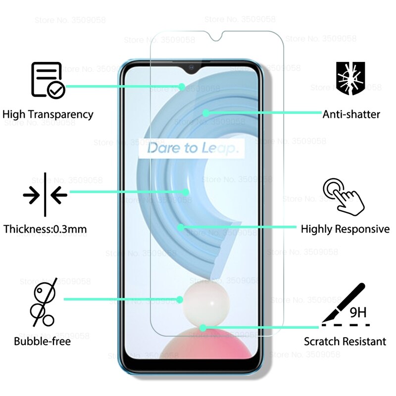 2 Stuks Beschermende Glas Realmi C21 Bril Full Screen Gehard Glas Voor Oppo Realmy Realme C21 C 21 Realmec21 6.5 ''Cover Film