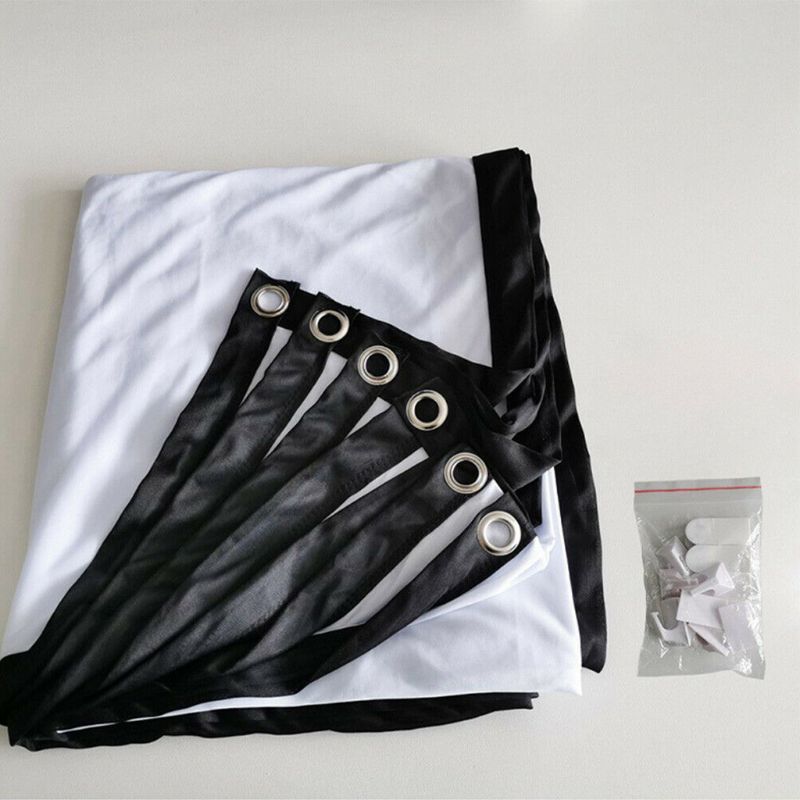 16:9 No Crease Foldable Projection Screen Portable White Projector Curtain 60/72/84/100 Inch for Home Theater Outdoor/Indoor Use
