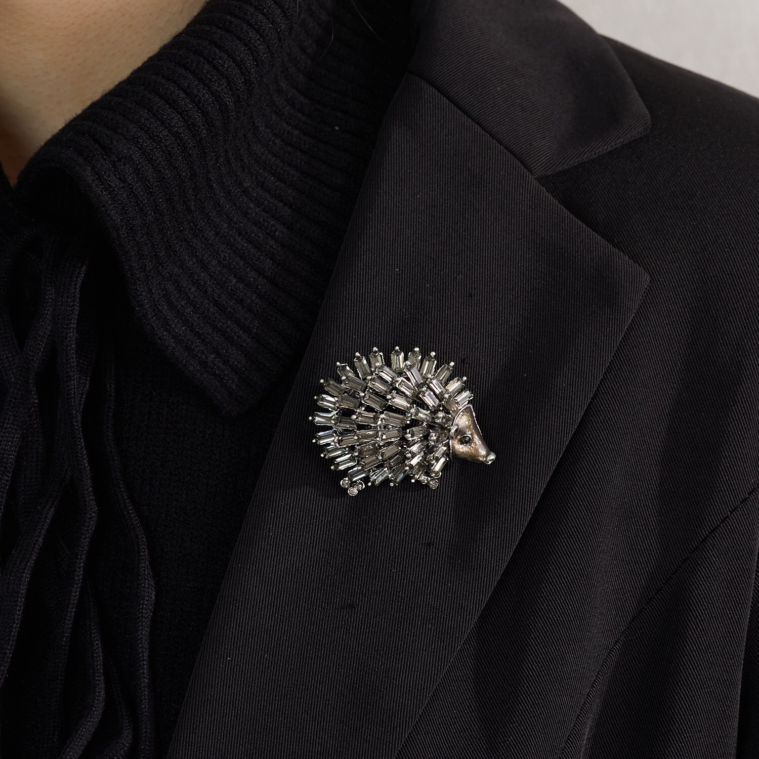 Broche de erizo bonito para mujer, broches de animales con diamantes de imitación de cristal a la , joyería de divertido, ramillete de , 2022