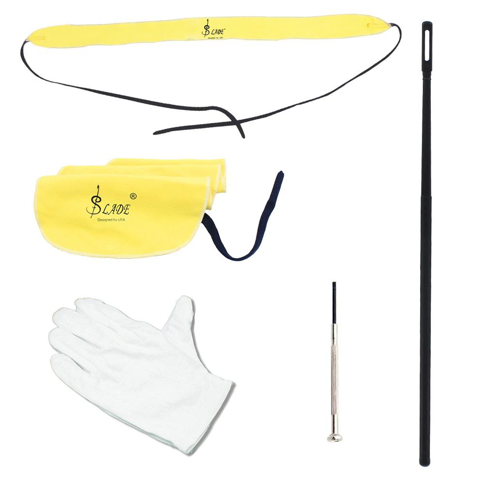 Bedst sælgende 5 stk / parti fløjte rengøringsværktøj plejedragt rør klud stang skruetrækker handsker kit
