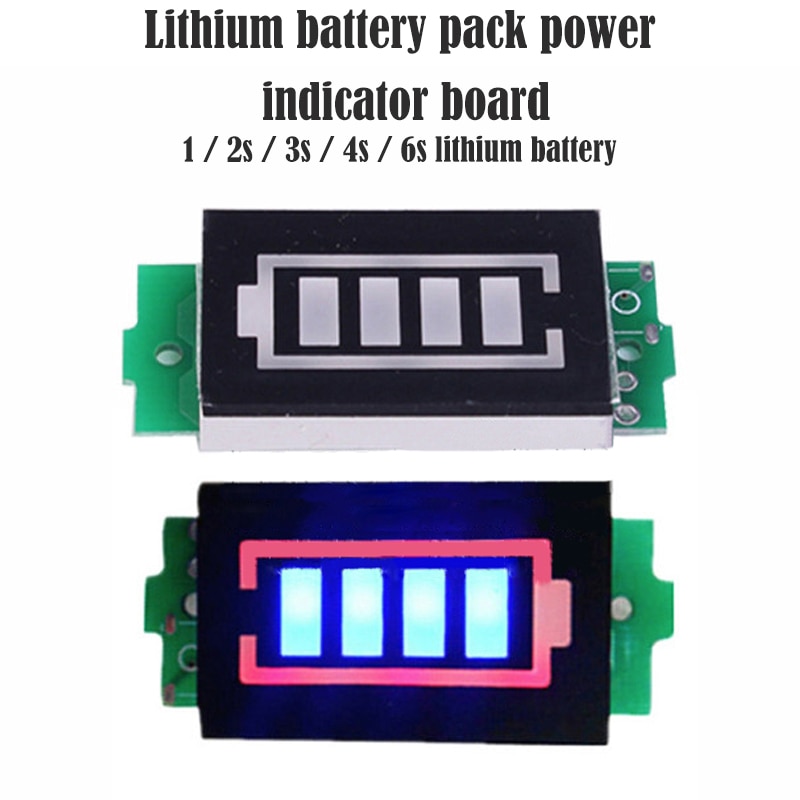 Indikator for batterikapacitet 3.7v/2s/3s/4s modul for modul til batterikapacitet, blå skærm, elektrisk køretøjs batterikapacitetstester