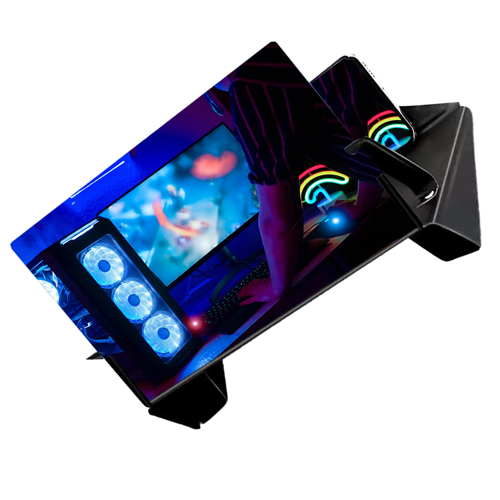 Ekran telefonu komórkowego lupa 12 Cal 3D wideo chowany składany ekran wzmacniacz Expander Blu-Ray Super przejrzysta