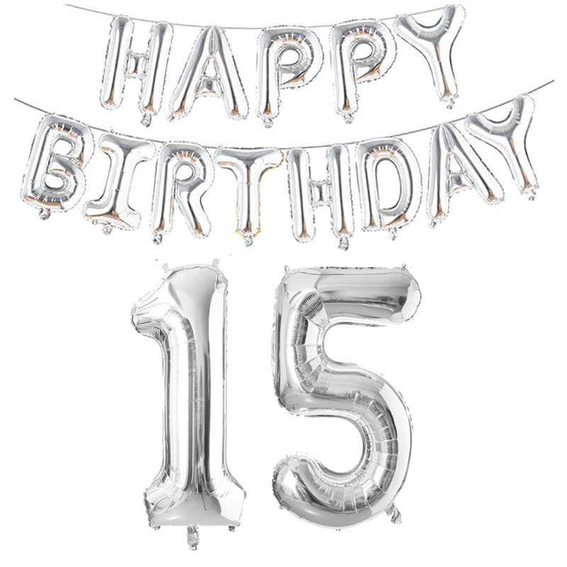 Globos plateados de aluminio con números de 32 pulgadas, 10 11 12 13 16 18 25 30 35 40 50 60 años, decoraciones para de feliz cumpleaños, adultos, niños, niños y niñas