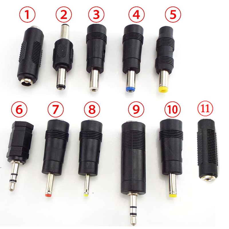Dc-stroomadapterconnectoren 6.5mm 5.5x 2.1mm 2.5mm 3.5mm 1.35mm pc vrouwelijk naar mannelijk vrouwelijk tablet-stroomadapter jackplug