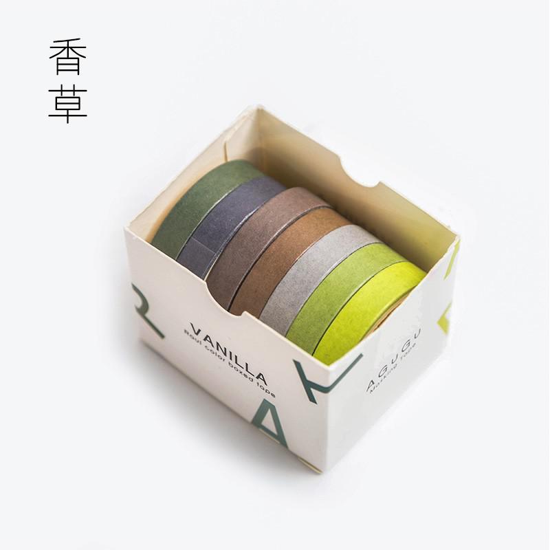 7 ruller washi tape sæt farvet malertape pakke dekorative tynde tape børn og vridning: -en