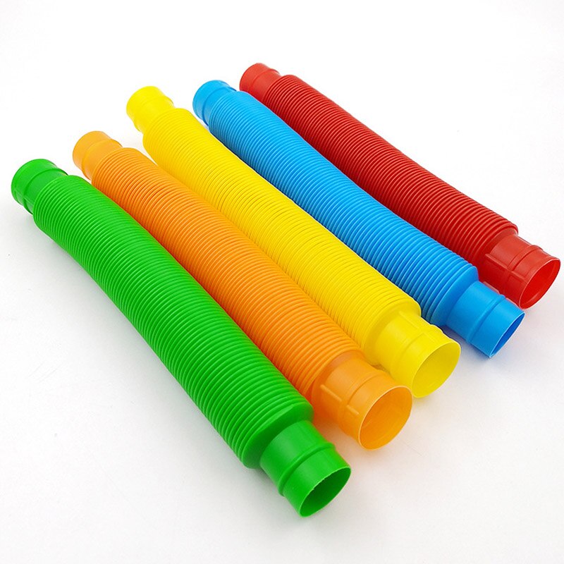 5 pezzi Mini tubi Pop giocattolo sensoriale per adulti Fidget Stress alleviare giocattoli Kid autismo Anti Stress soffietto in plastica bambini spremere giocattolo