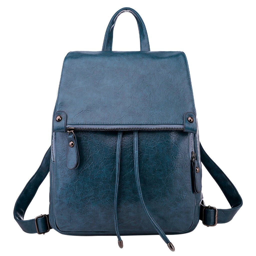 Women Travel Backpack Women's Leather Backpack Solid Durable Waterproof Backpacks Retro Student Schoolbag Casual Bag