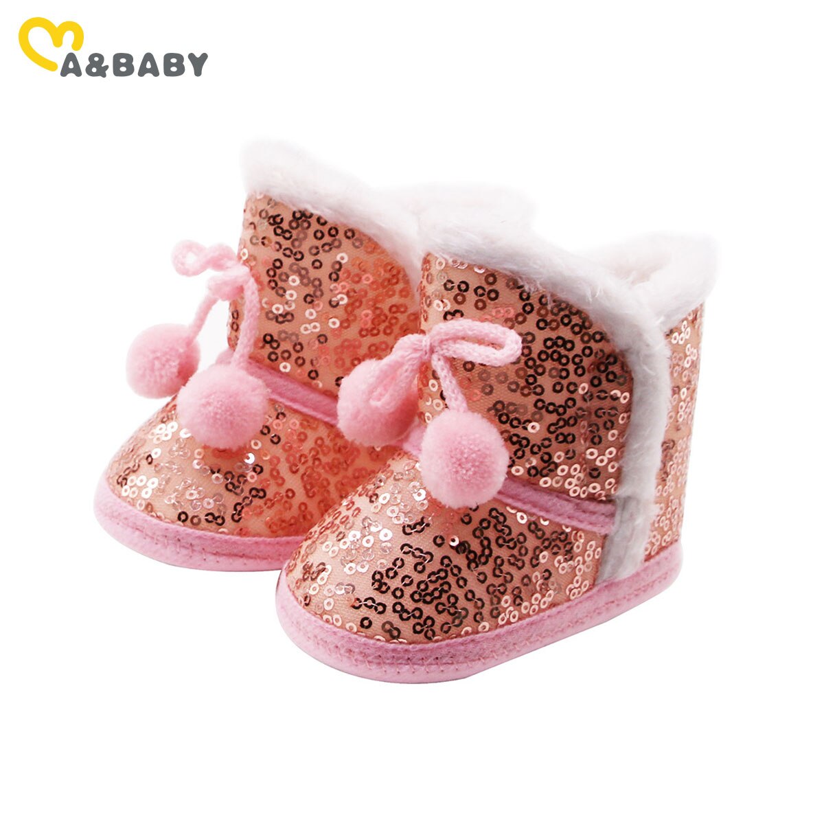 Ma & bebê 0-12m inverno infantil da criança do bebê meninas botas de neve lantejoulas bling bebê recém-nascido princesa sapatos quentes