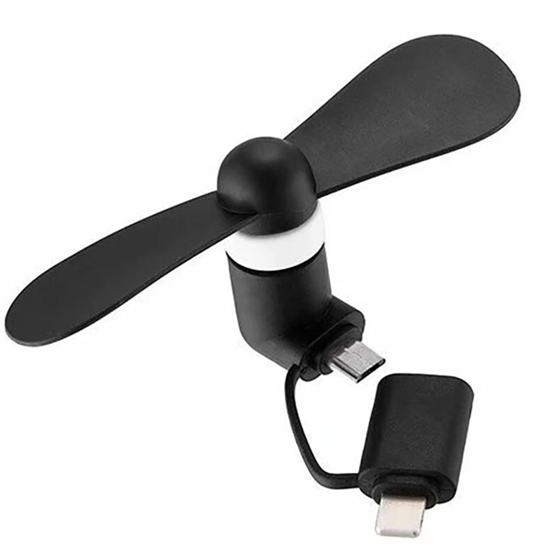 Draagbare 2 In 1 Cooling Mini USB Fan Mobiele Telefoon Ventilator voor Iphone Android Hanldheld Cooler Mobiel Mini Fan voor android Micro USB