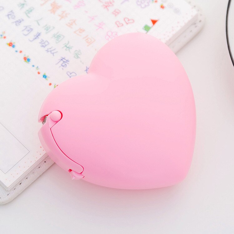 Candy Color Masking Tape Cutter Cute Kawaii Love Heart Donut Shape Washi Tape Cutter Office Tape Dispenser Office School Supply: Love pink