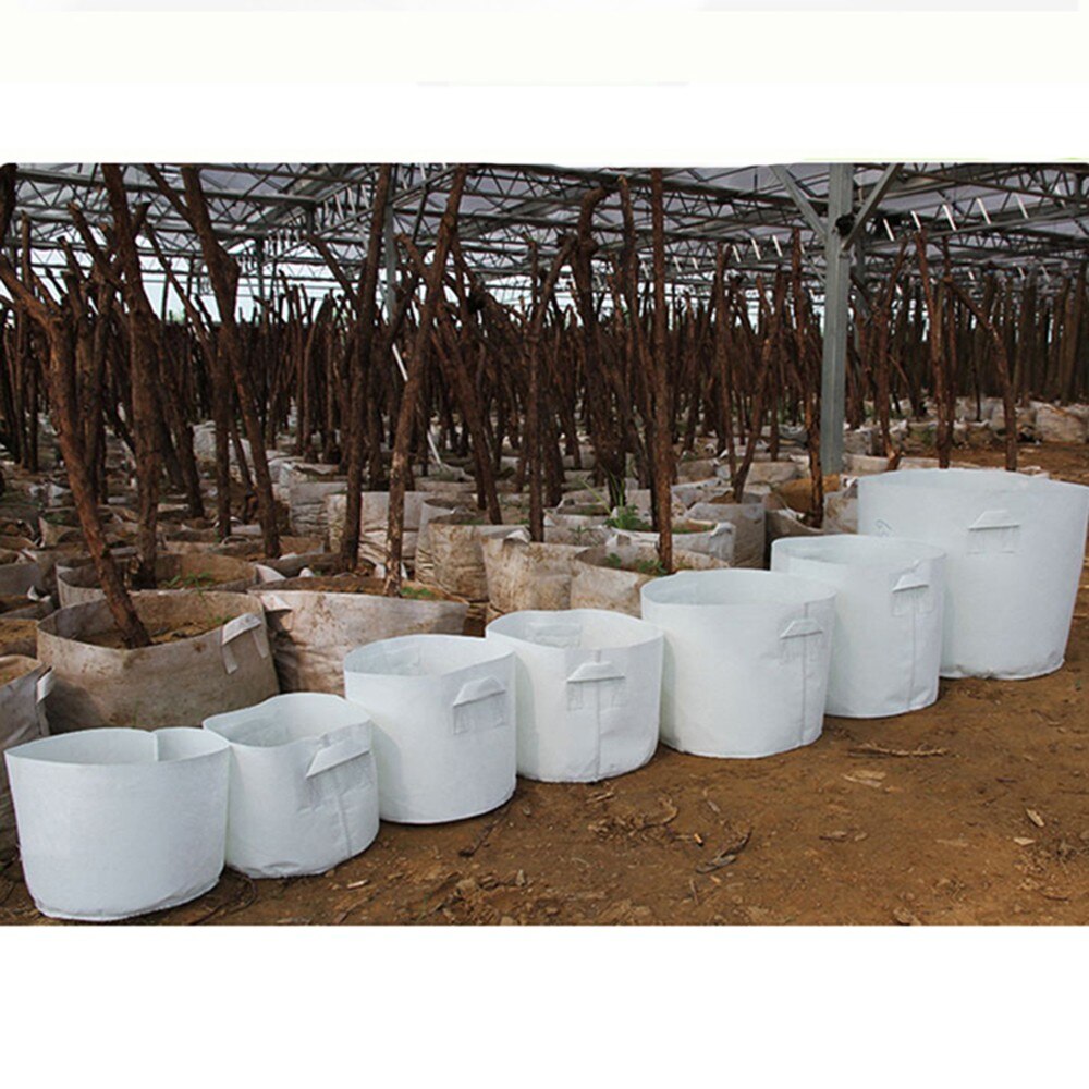 Bolsa redonda de tela blanca para planta de macetas, contenedor de raíces, bolsa de cultivo, contenedor de aireación, 7 tamaños, en oferta