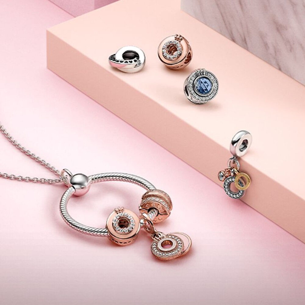 Prata esterlina encantos feminino coroa cintilante cz pingente moda jóias para pulseiras encantos colar feminino original