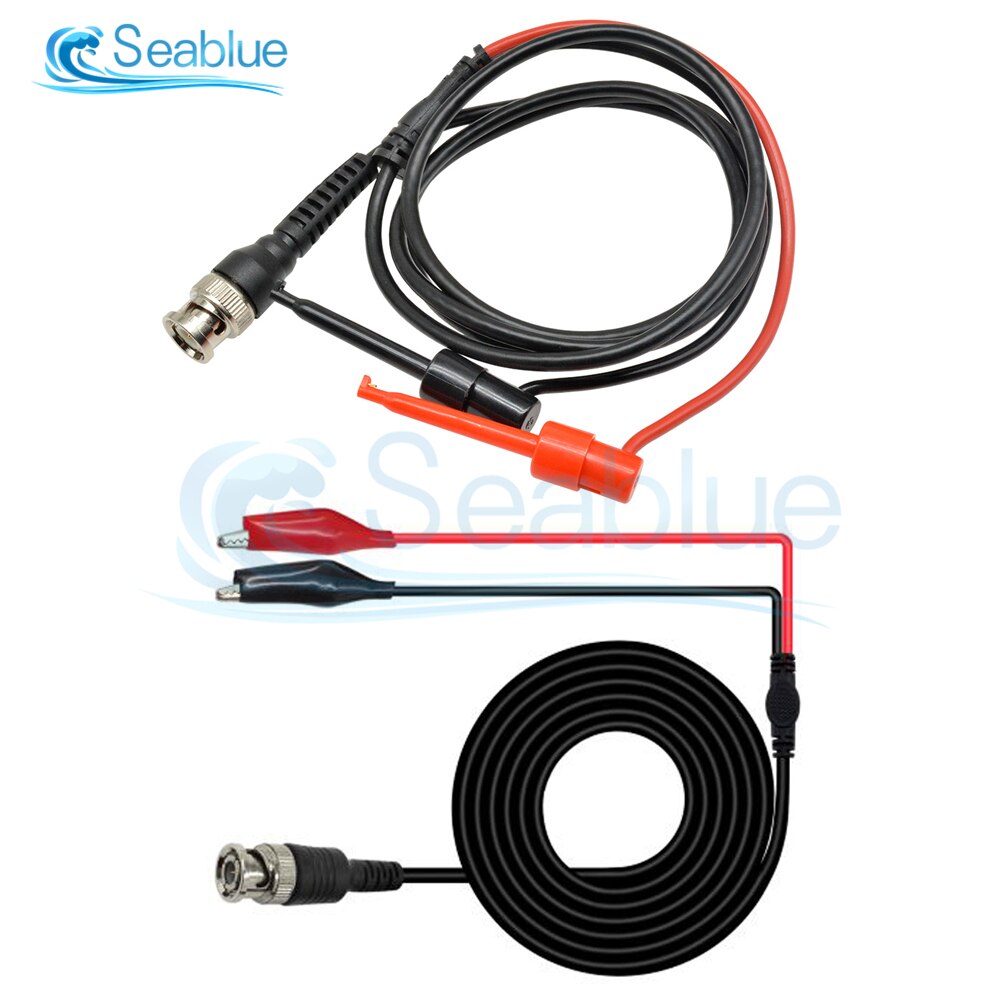 P1007 P1011 Bnc Stekker Q9 Naar Dual Hook Clip Test Probe Kabel Leads 120Cm Met 2 Sondes 500V Test Haak Oscilloscoop Accessorie