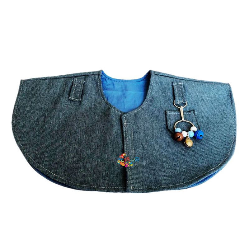 Protector de hombro antiarañazos para loros, tobillera para colgar pájaros, juguetes multifuncionales,: Azul