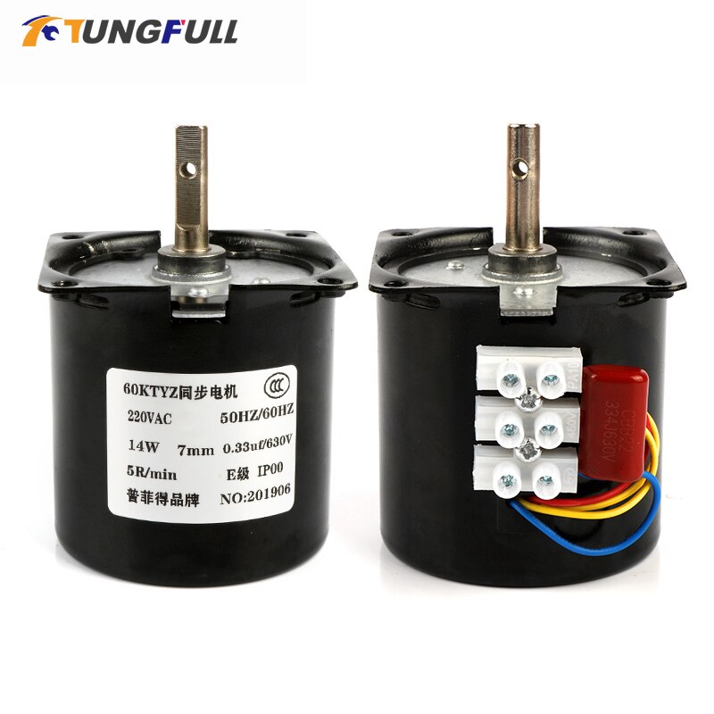 Baixa Velocidade Micro AC 220V 60 60KTYZ Ímã Permanente Motor Síncrono Motor Da Engrenagem 1 2.5 5 10 15 20 30 50 60 80 110 rpm