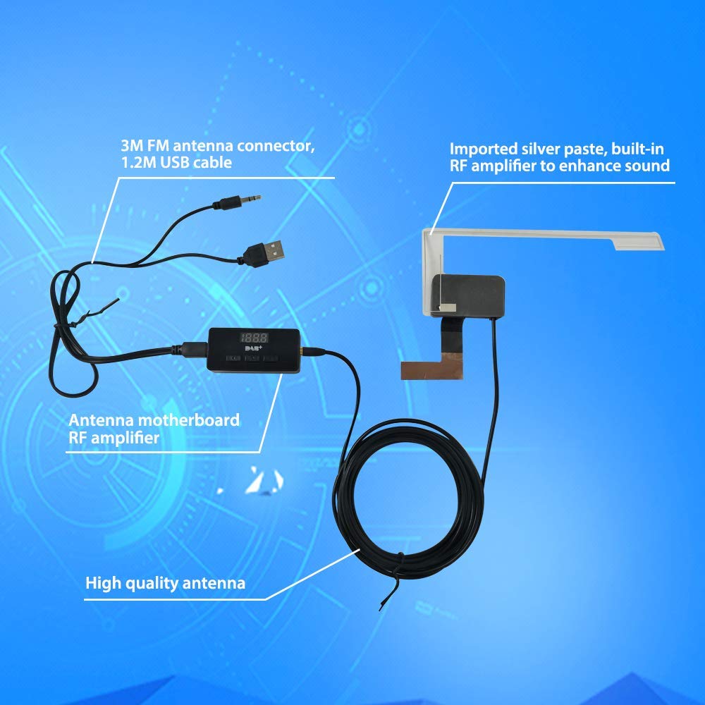 DAB/DAB + Digitale Box Radio Omroep Ontvanger FM Tuner voor Europese FM Radio Line Out FM Output Auto DVD Antenne Digitale Audio