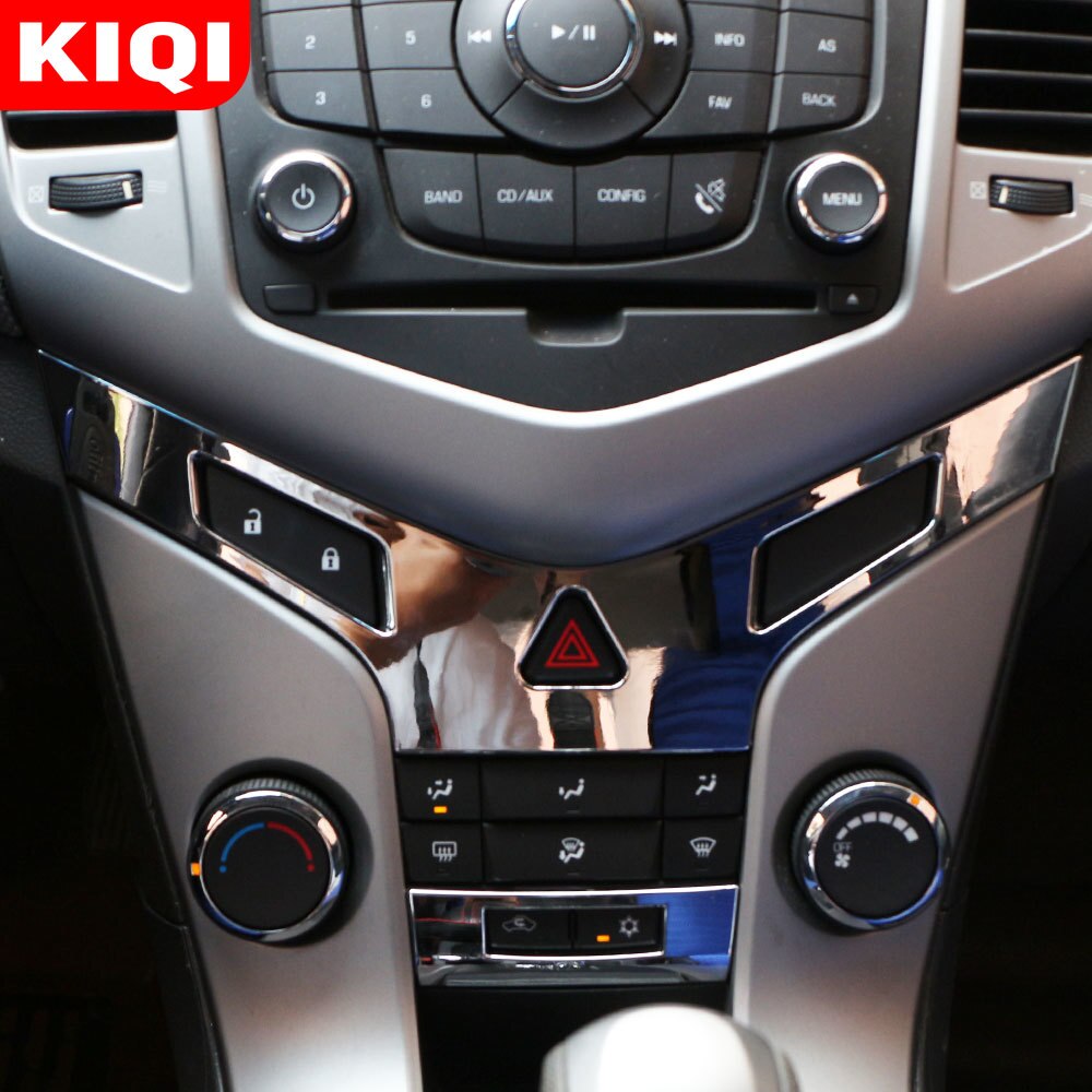 ABS cromo para Panel de consola central aire acondicionado de lentejuelas de la etiqueta engomada para Chevrolet Cruze Sedan Hatchback