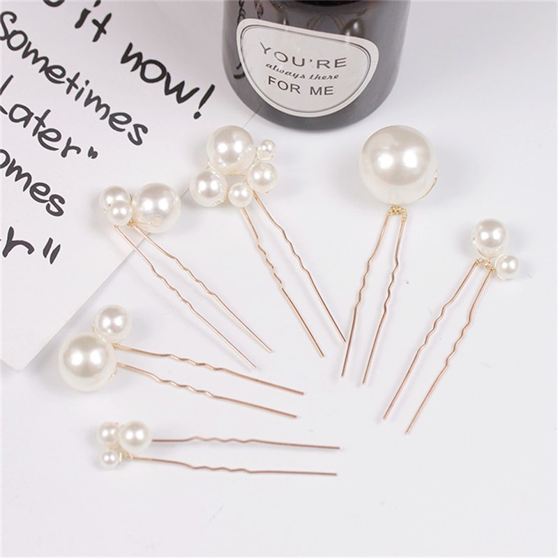 Fait à la main femmes simulé perle épingles à cheveux en métal Barrette pince mariage mariée diadème cheveux accessoires mariage coiffure outils