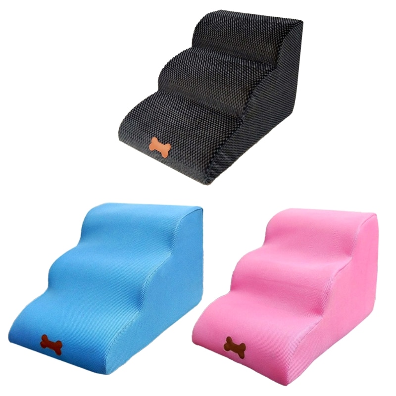 Lightweight Pet Stairs for Dogs & Cats Steps for High Beds and Couches Machine Washable E7CC