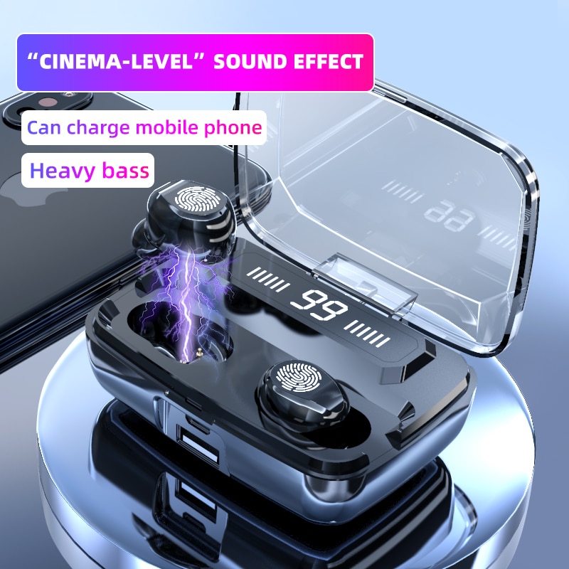 Originele Draadloze Hoofdtelefoon M11 Tws Bluetooth 5.0 Stereo Oordopjes Headset Noise Cancelling Opladen Box Voor Mobiele Telefoon