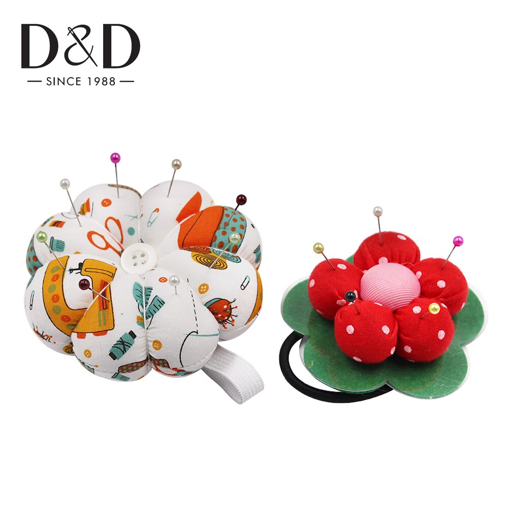 Soft Cotton Fabric Wrist Pincushions Wearable Sewing Pins Holder Needle Pincushions DIY Cross Stitch Sewing Needlework Tools
