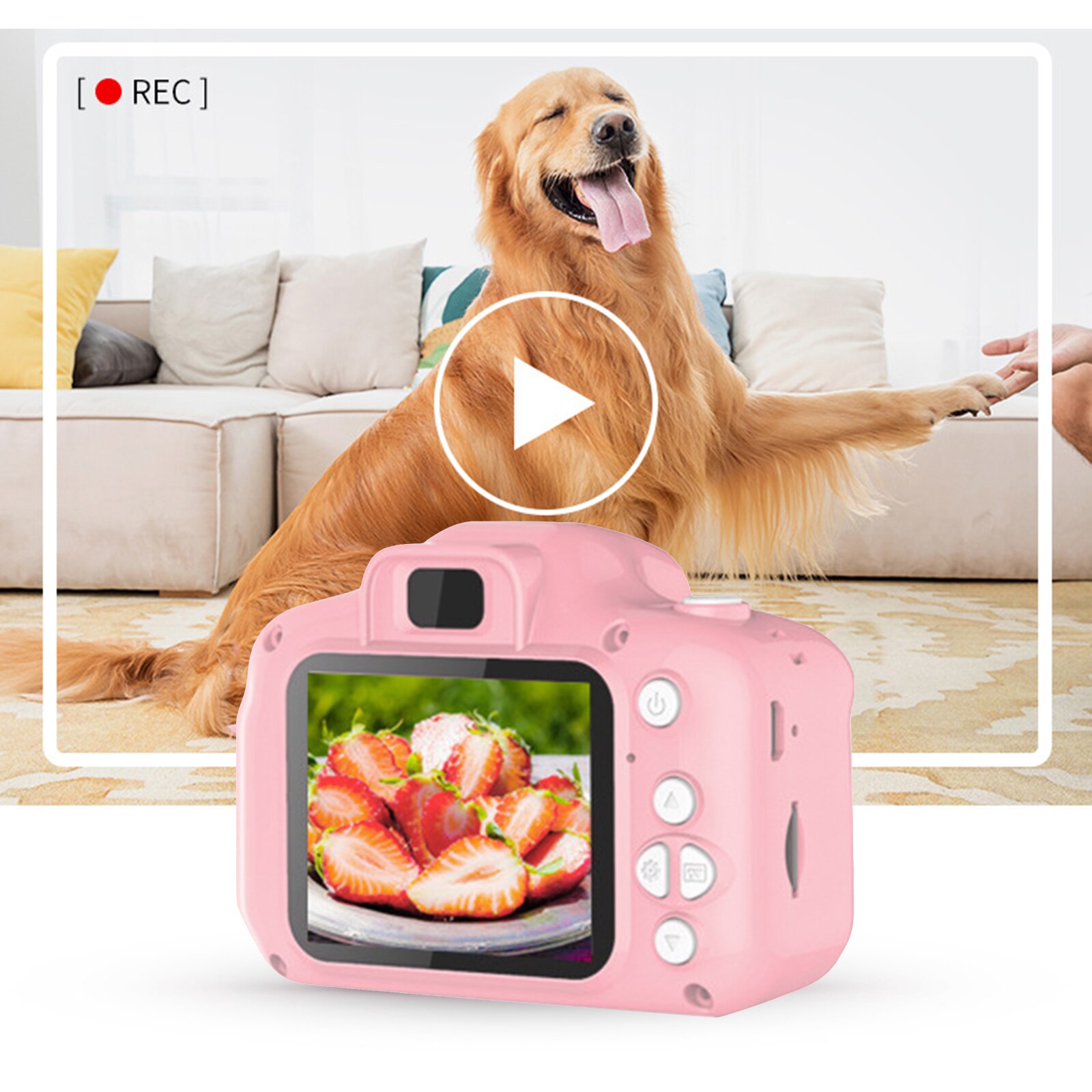 Appareil photo numérique multifonction pour enfants, écran HD TFT de 2.0 pouces, pour filles et garçons en bas âge,