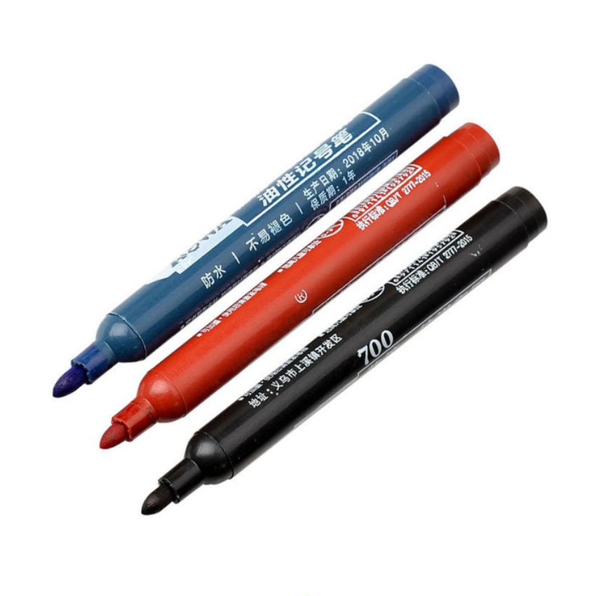 5pcs Permanent Paint Marker Pen Oily Waterproof Black Pen for Tyre Markers Quick Drying Signature Pen Stationery Supplies