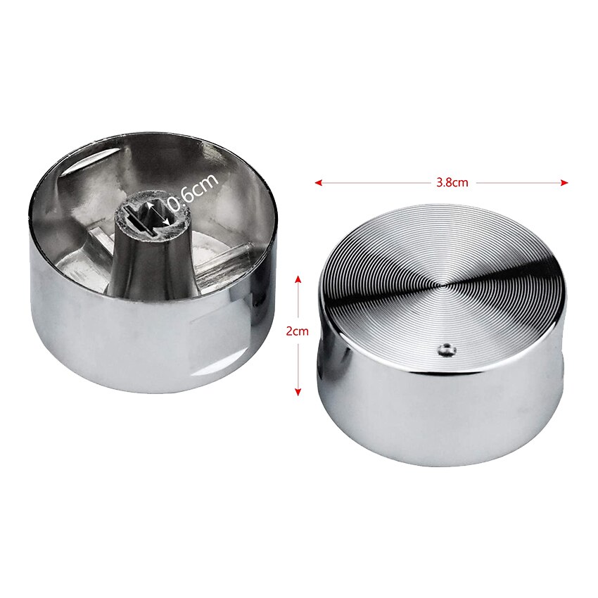 5Pcs Metal Gas Stove Knobs 6mm Cooker Control Range Oven Knob Burner Knob Gas Hob Switch Kitchen Replacement Accessories