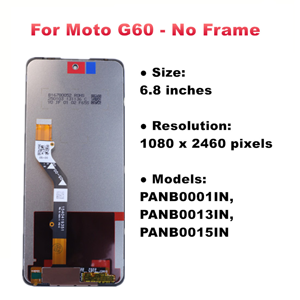 Wyświetlacz robić serii Moto G robić Motorola Moto G10 G20 G30 G50 4G 5G G60 G60S G100 Wyświetlacz LCD Ekran dotykowy Digitizer z ramką: Skyblue