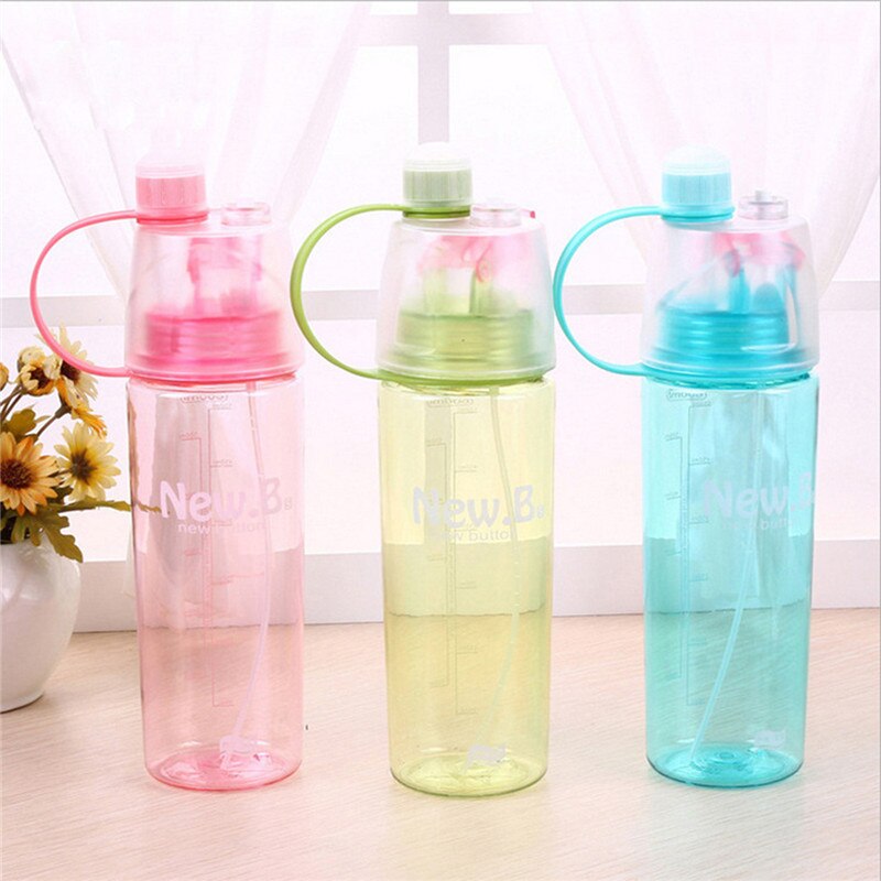 Sport Fietsen Water Mist Spray Gym Draagbare Reizen Verneveling Drinkbeker Outdoor Klimmen Plastic Flessen