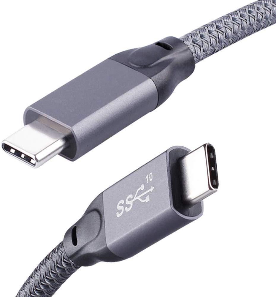 Cable USB C a USB C de 5 pies, Cable tipo C 3,1 Gen 2 de 20Gbps, 5A, 100W, 5 pies para vídeo 4K y cargador rápido PD de nailon trenzado Thunderbolt