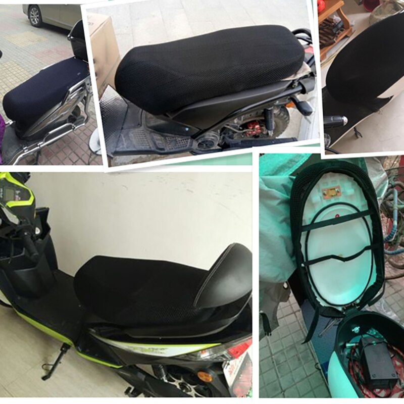 Breathable Summer 3D Mesh Motorcycle Moped Motorcycle Scooter Seat Covers Waterproof Anti-Slip Cushion