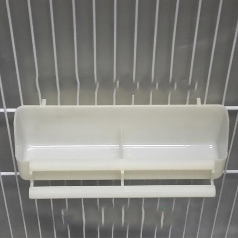 Kunststof vogel duiven kooi voederbak 2 in 1 vogelkooi voer waterbak dubbele voerbak vogel papegaai huisdier volière waterbak rechthoek