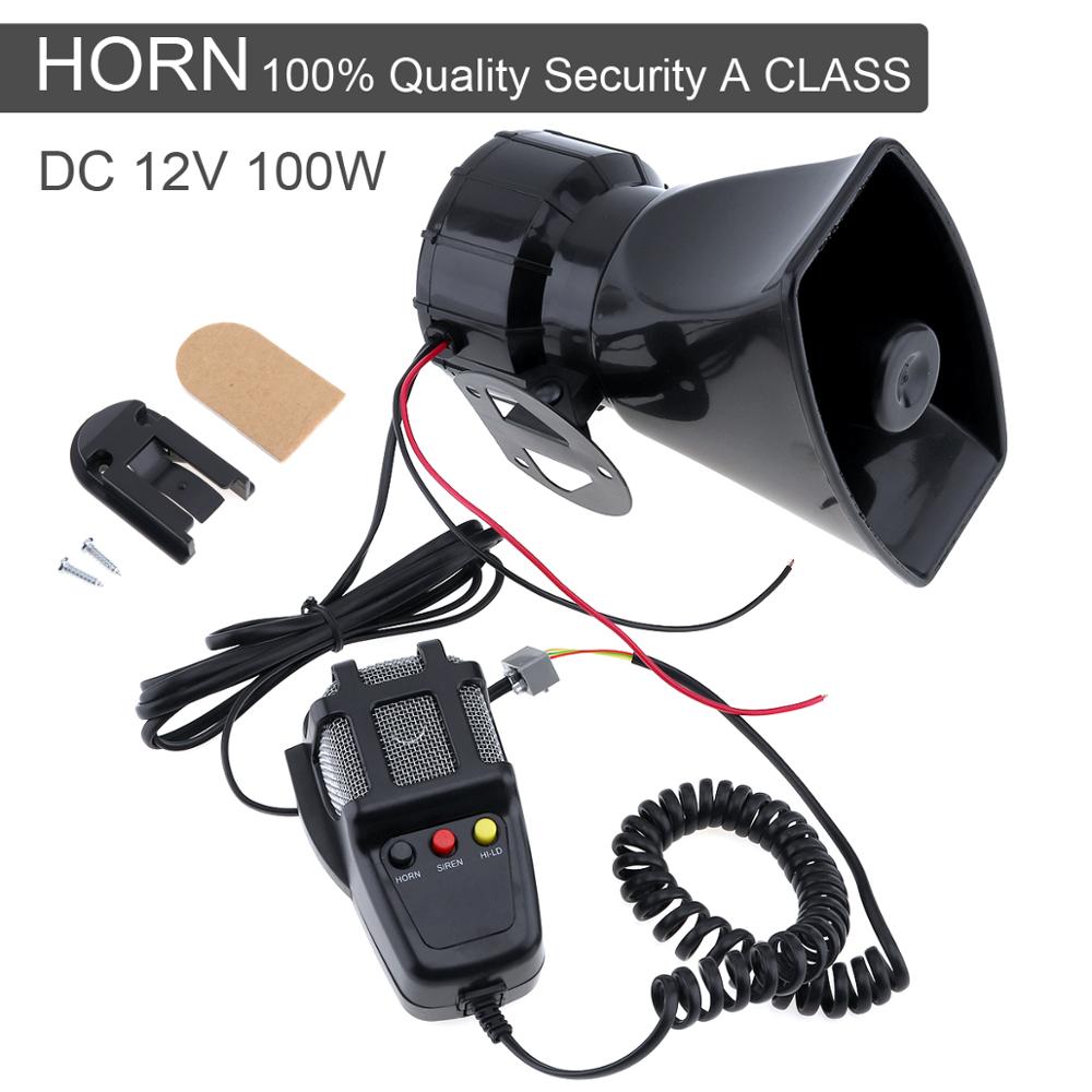 DC12V 100W Motorcycle Car Auto Vehicle Truck 3/5/7 Sound Tone Loud Horn Siren Police Firemen Ambulance Warning Alarm Loudspeaker: 3 Sounds