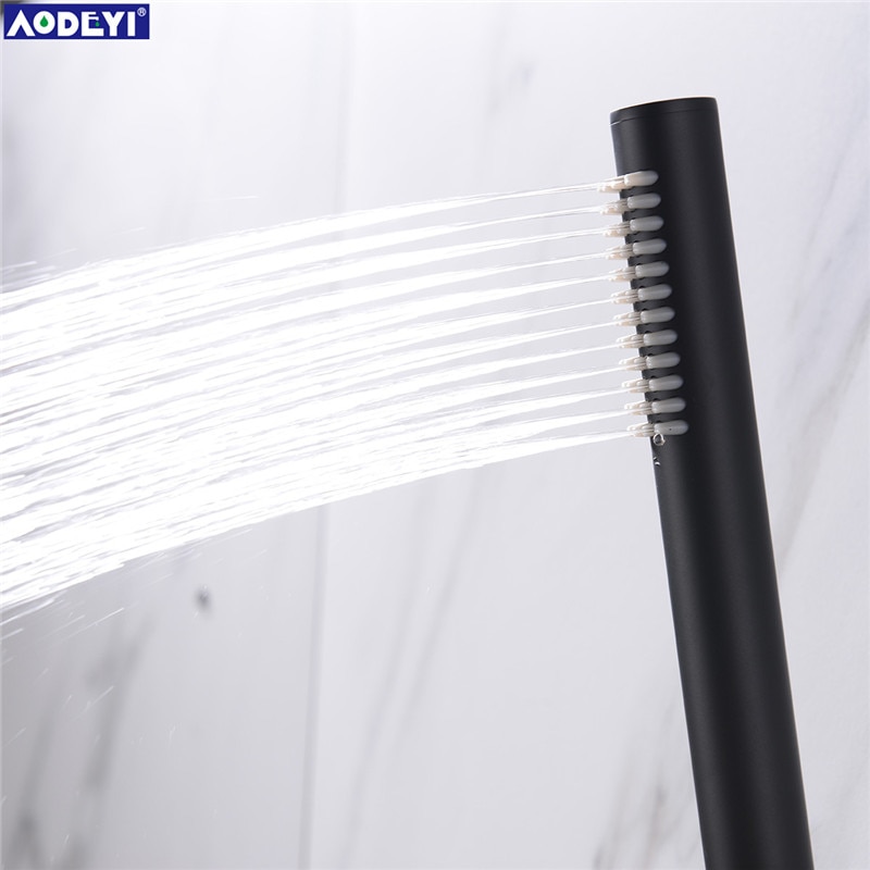 AODEYI Solid Brass Hand Held Shower Head Square Round Copper Handheld Sprayer Wall Connector 1.5M PVC Bathroom Tool