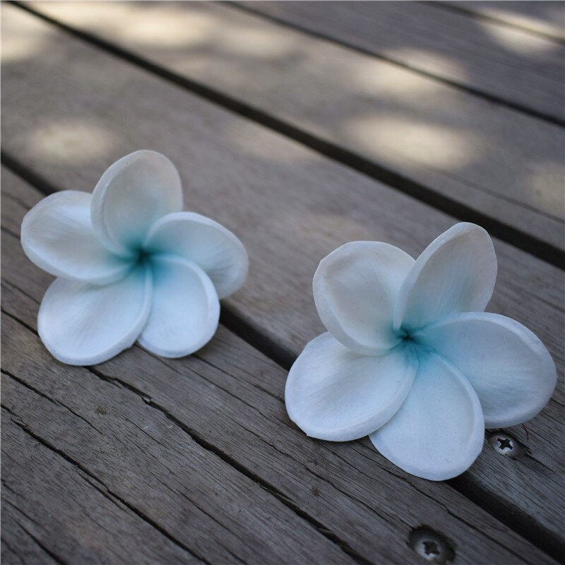 Black Plumerias Natural Real Touch frangipani Flower heads for cake Toppers, Wedding Decorations Artificial Flowers Head flowers: tiffany blue