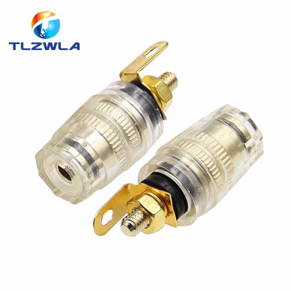 2 STKS Banaan Connector 4 MM Versterker De Luidspreker Terminal Banaanstekker Socket Connector: Donkergrijs