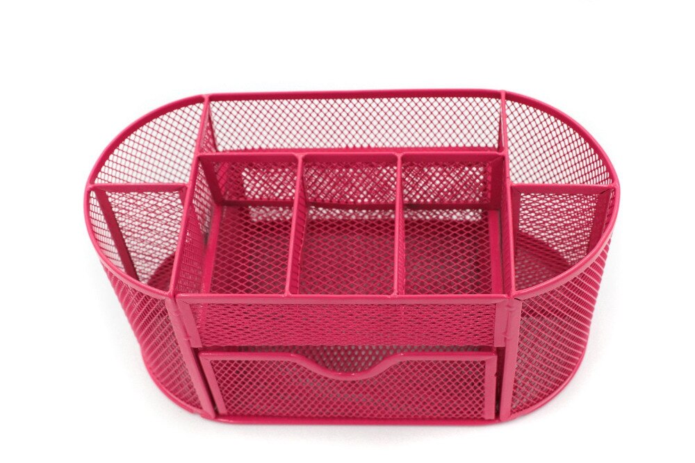 Mesh Desk Organizer Office Supply Caddy Lade met Pen Houder Collectie Roze
