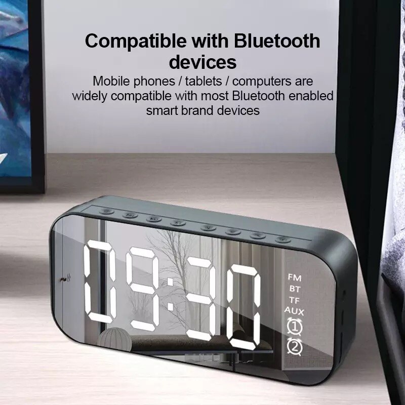 Bluetooth Speaker Column Portable Wireless Speakers Bass Stereo Subwoofer With Handsfree TF Card AUX MP3 Player Alarm Clock