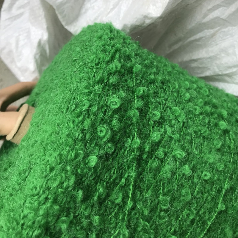 Very beautiful green 500g soft plush wool acrylic Fancy loop yarn for knitting organic crochet weaving Sewing thread X5250