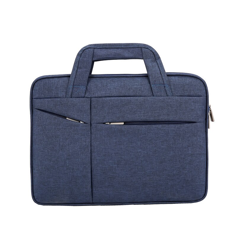 Effen Kleur Laptop Tas Voor Unisex Waterdichte Grote 15Inch Beschermhoes Casual Reizen Werk Computer Notebook Handtas Aktetas: Blauw