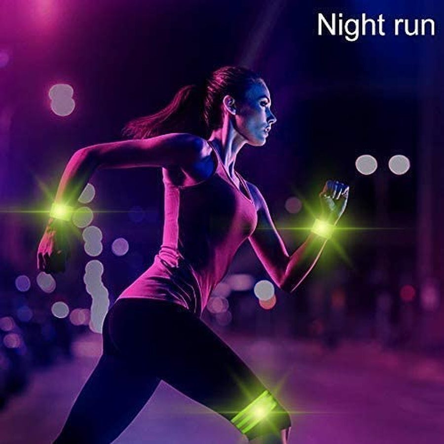 High Visibility Reflective Bands on Wrist Arm Ankle Leg for Night Walking Cycling Running Safety Reflector Tape Straps
