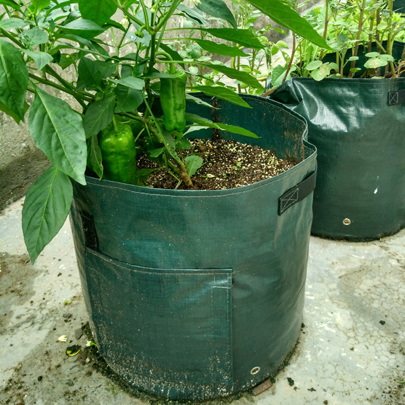 Cultivo de patatas bolsas de tela tejida macetas de jardín plantadores bolsas para plantar verduras bolsa de cultivo herramienta de jardín en casa