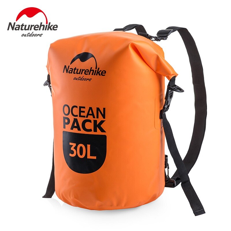 Naturehike river trekking tasker vandtæt taske udendørs tørpose sæk opbevaringstaske til rafting sejlsport kajak kano: Orange 30l