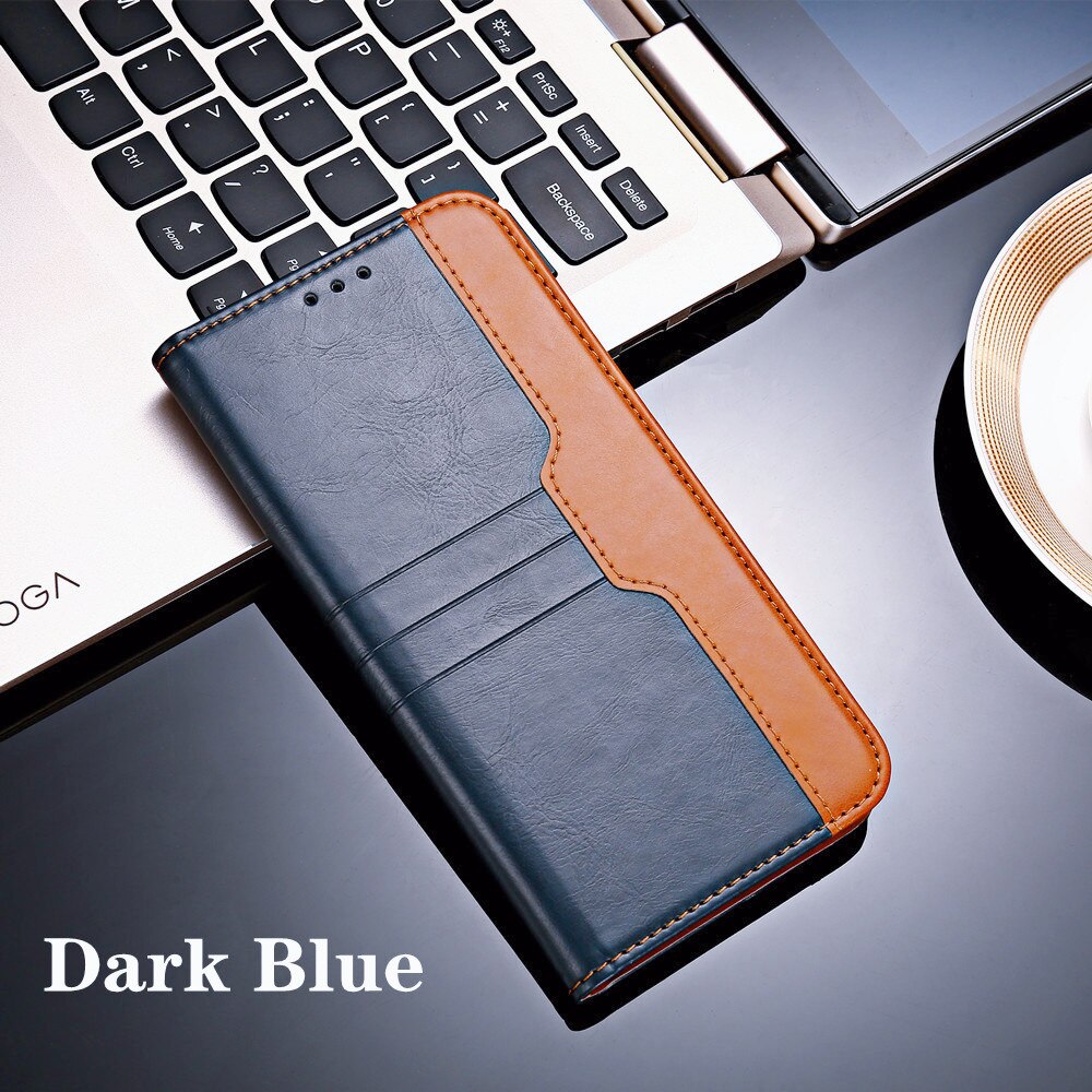 Custodia a portafoglio Flip per Tecno Spark 6 Go custodia in pelle proteggi coque per Tecno Spark Go 2020 KE5 cover Fundas custodia per telefono di lusso: Tecno Spark 6 Go / Dark Blue